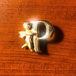 Letter P Pin with Angel